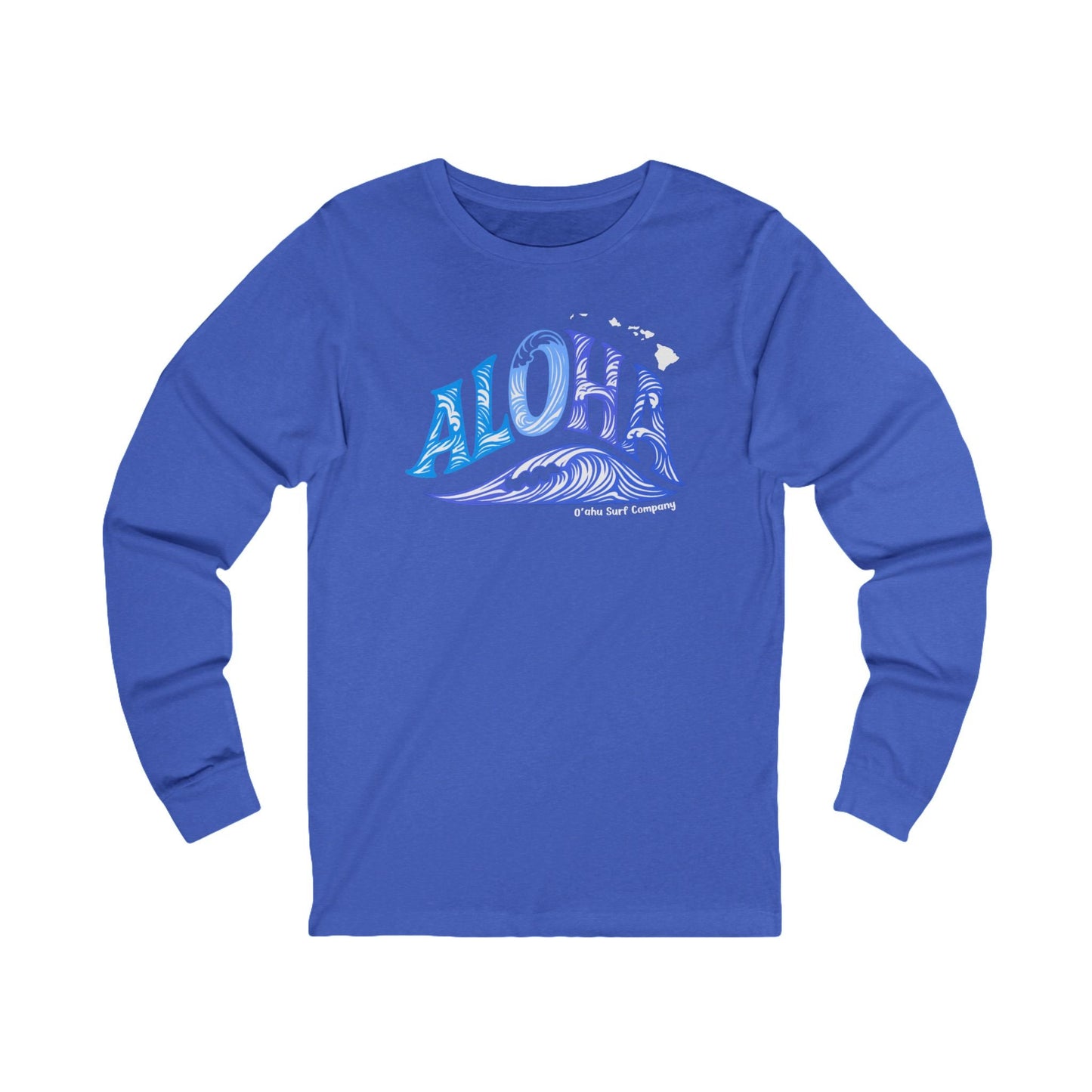 Aloha Hawaii Wave Long Sleeve Graphic Tee - O'ahu Surf Company