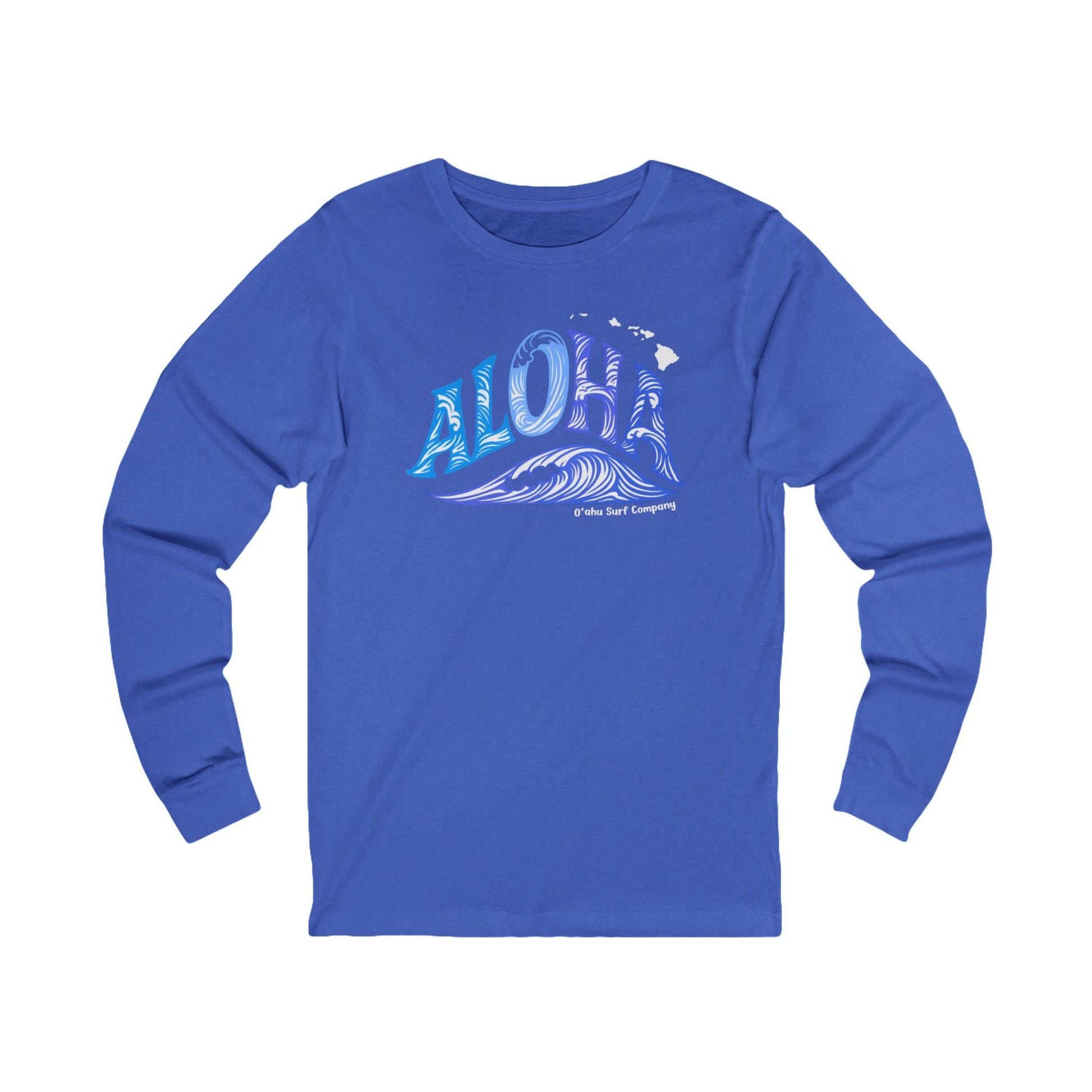 Aloha Hawaii Wave Long Sleeve Graphic Tee - O'ahu Surf Company