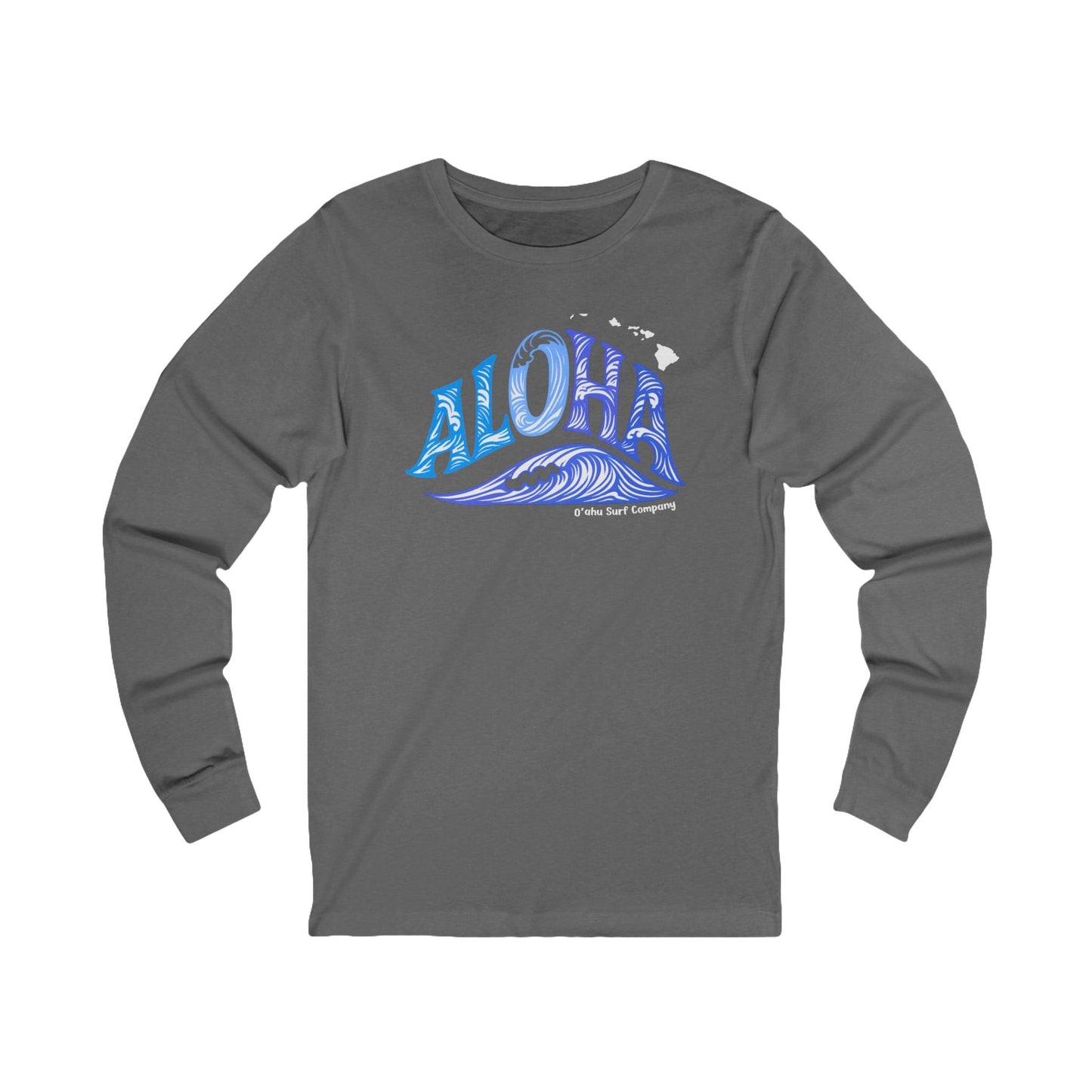 Aloha Hawaii Wave Long Sleeve Graphic Tee - O'ahu Surf Company