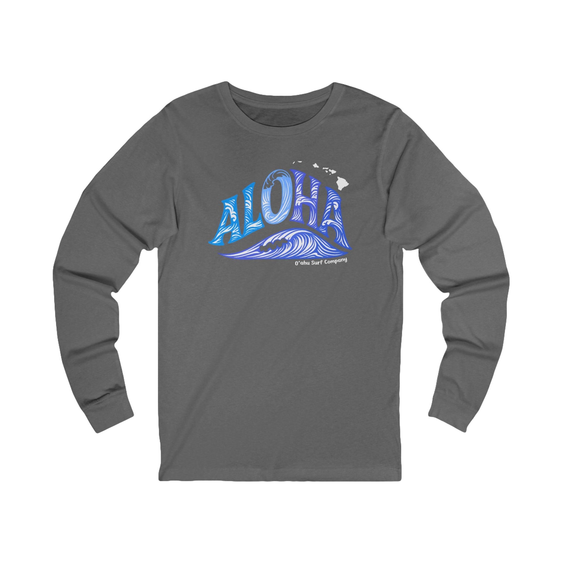 Aloha Hawaii Wave Long Sleeve Graphic Tee - O'ahu Surf Company