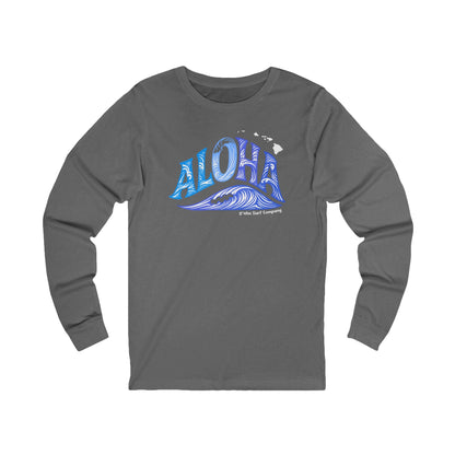 Aloha Hawaii Wave Long Sleeve Graphic Tee - O'ahu Surf Company
