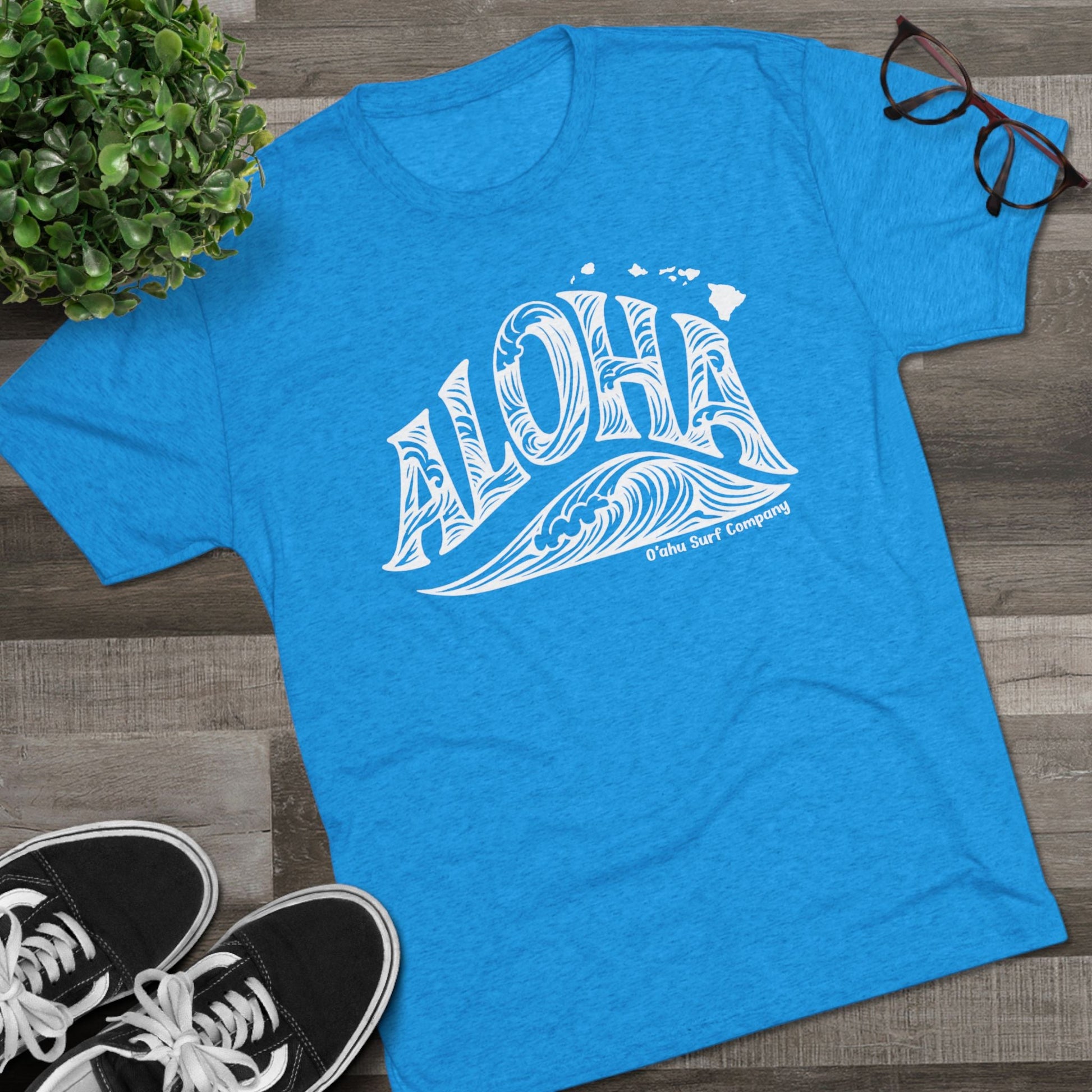 Aloha Hawaii Wave T-shirt - O'ahu Surf Company
