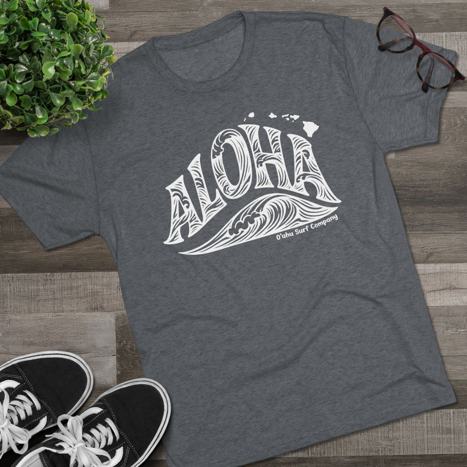 Aloha Hawaii Wave T-shirt - O'ahu Surf Company