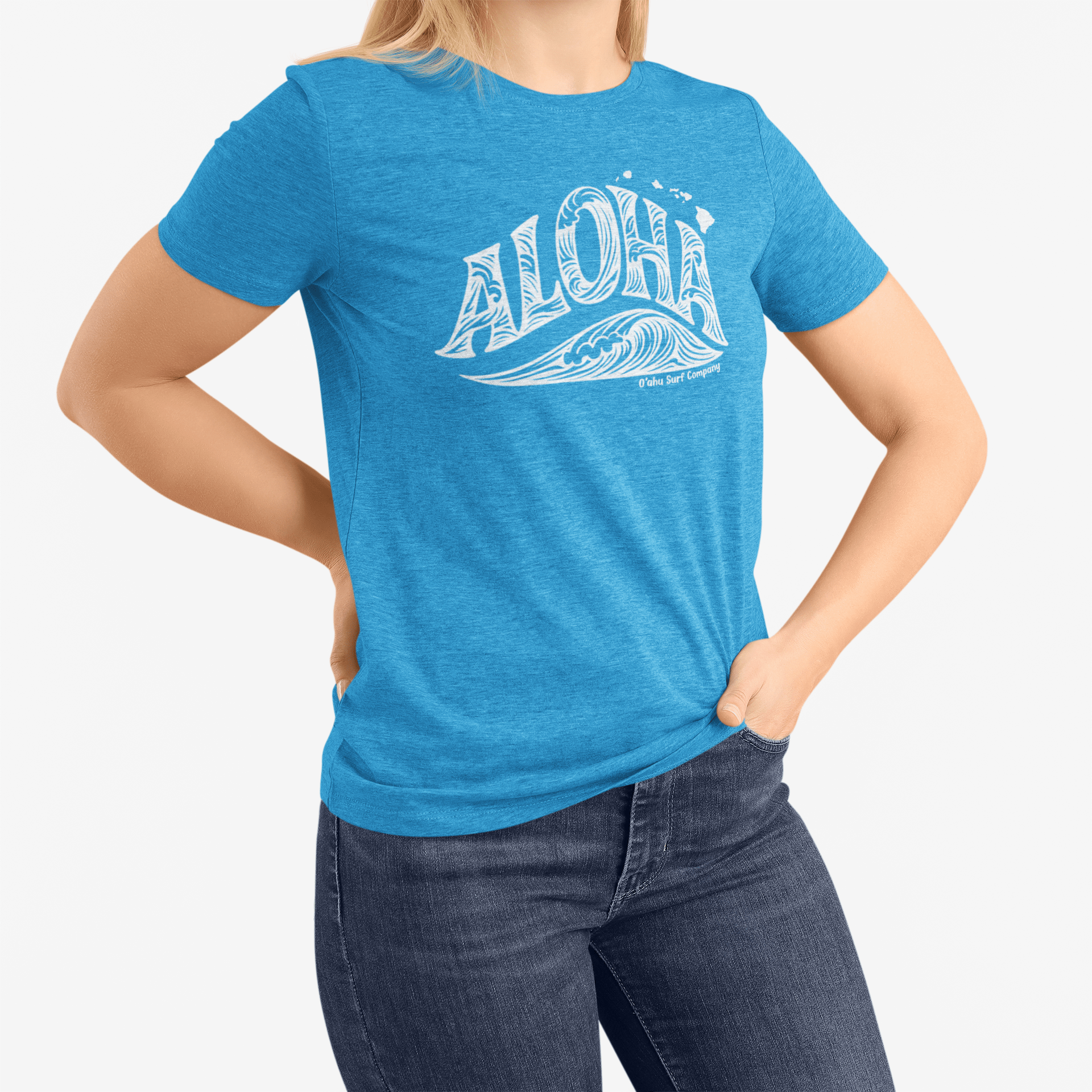 Aloha Hawaii Wave T-shirt - O'ahu Surf Company