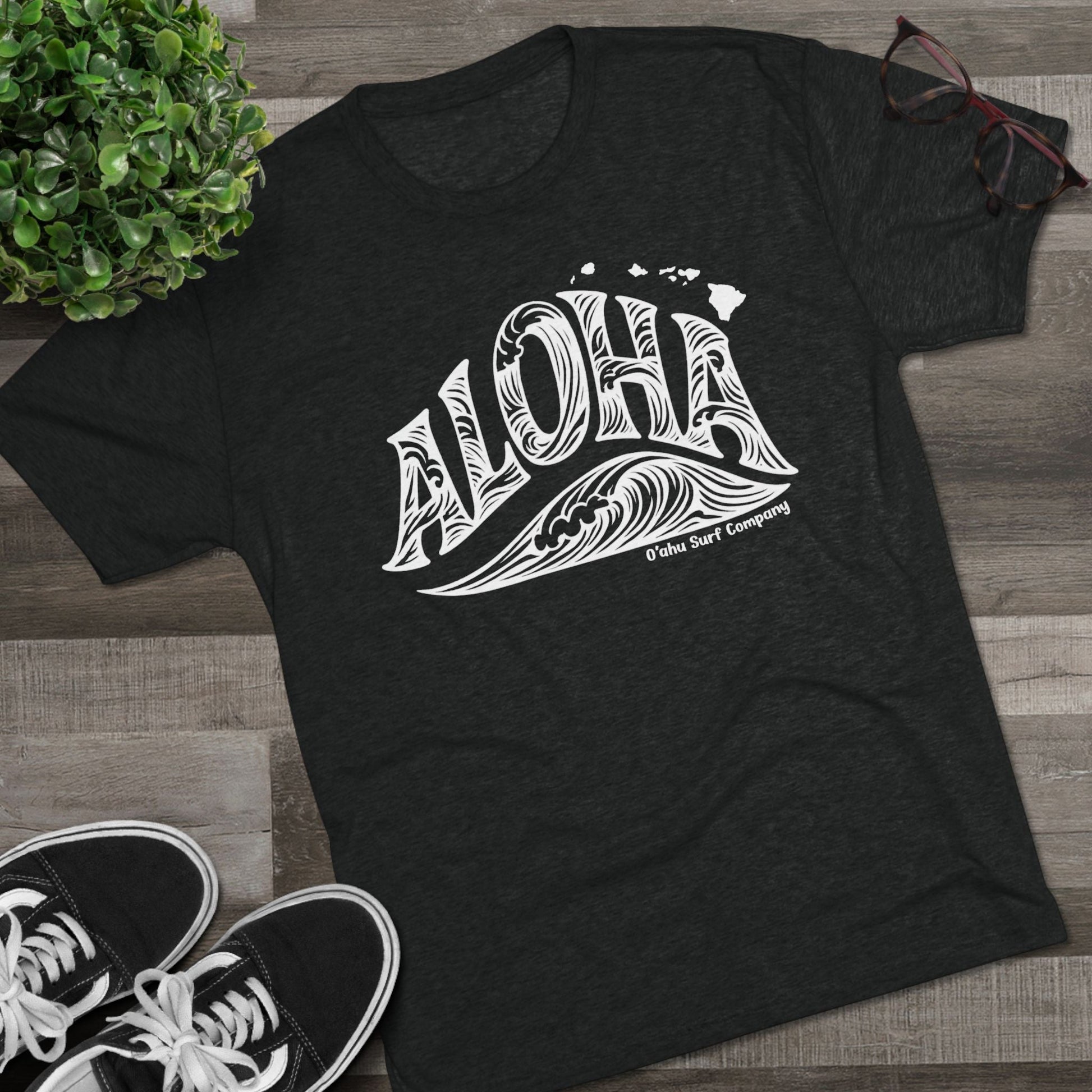 Aloha Hawaii Wave T-shirt - O'ahu Surf Company
