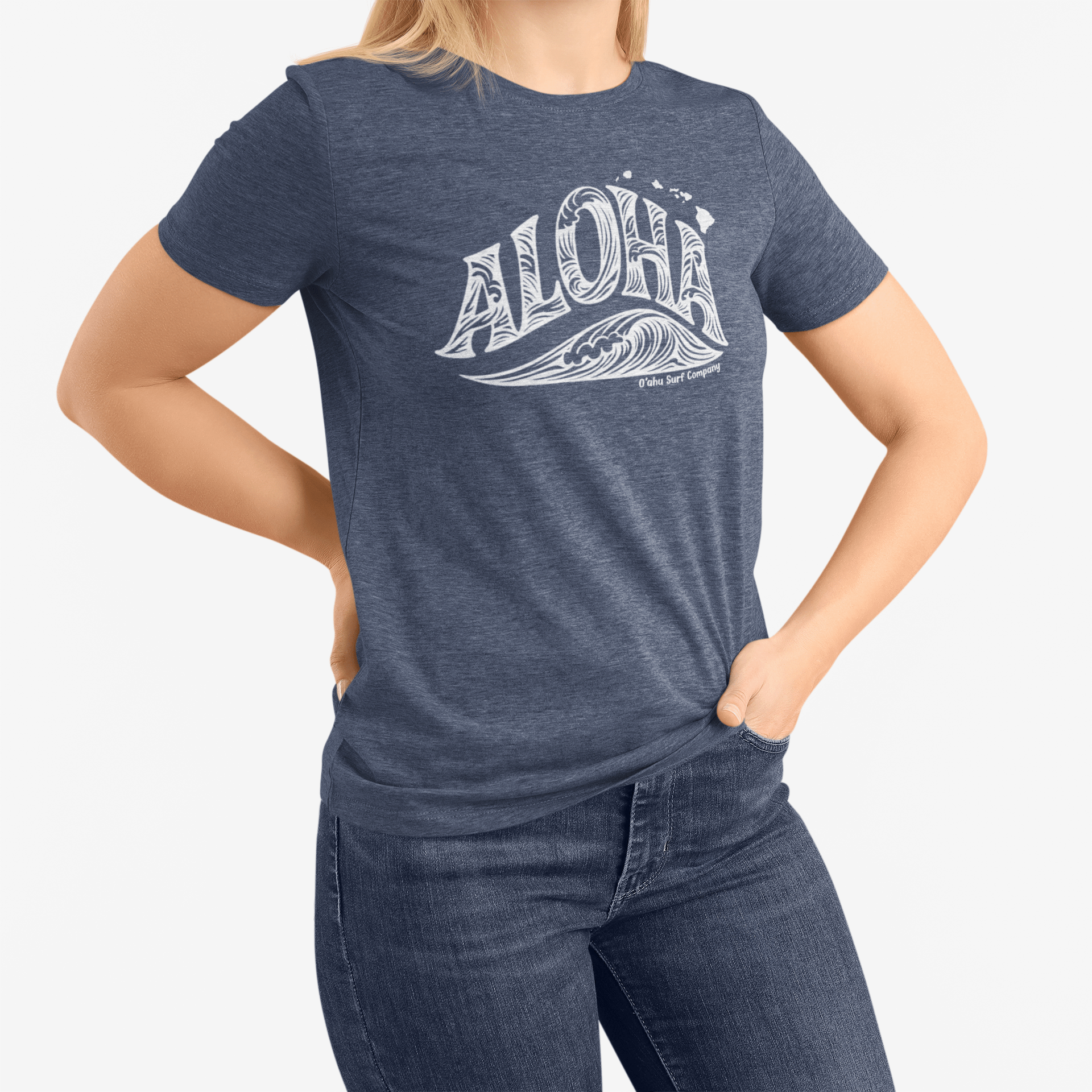 Aloha Hawaii Wave T-shirt - O'ahu Surf Company