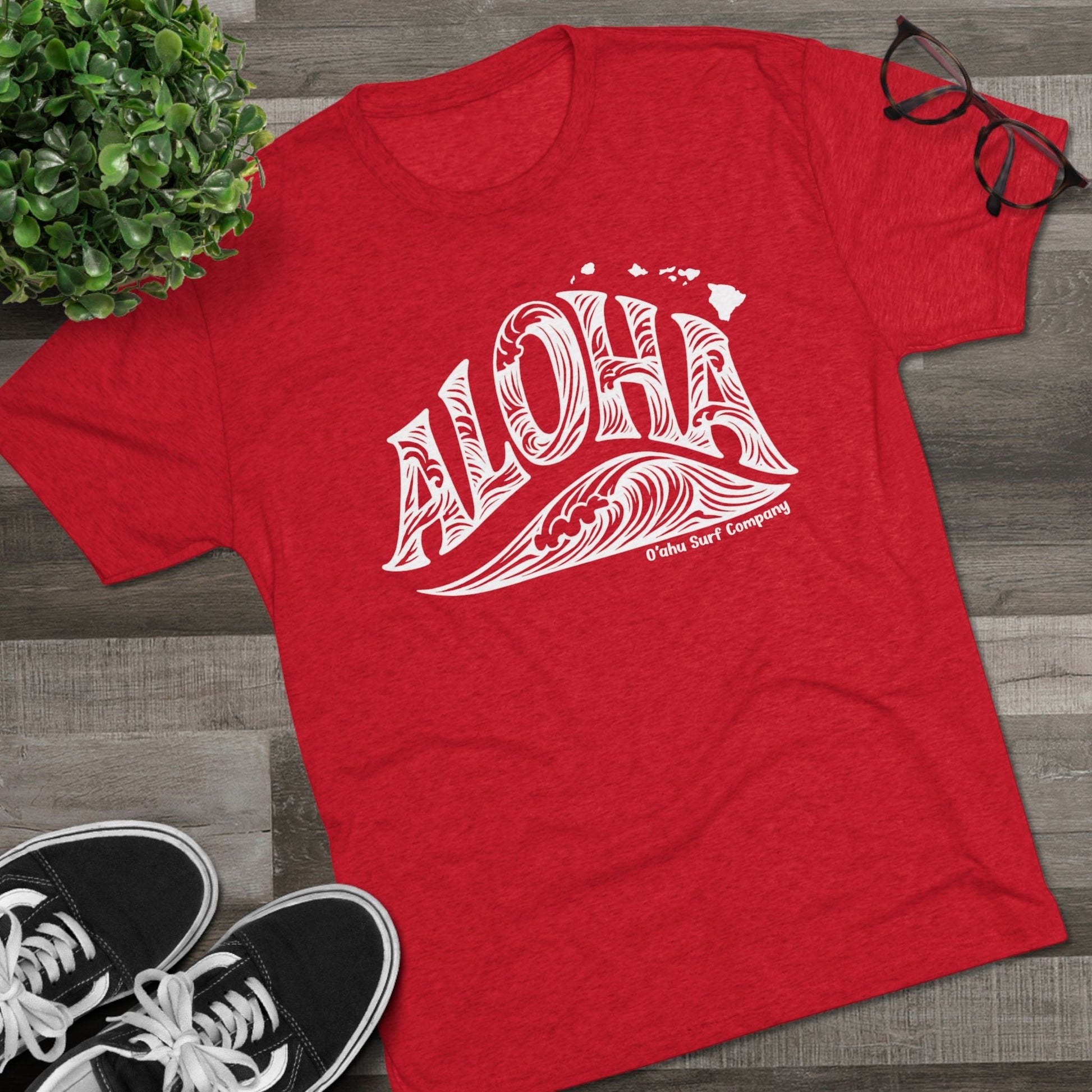 Aloha Hawaii Wave T-shirt - O'ahu Surf Company