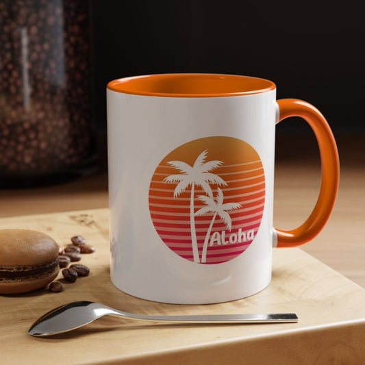 Aloha Hawaiian Island Style Coffee Mug 11oz Beach House Decor Tropical Island Theme Cup - O'ahu Surf Company