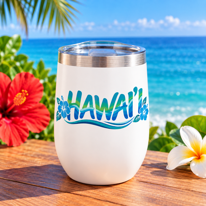 Hawaii Sea Turtle Wine Tumbler – Hawaiian Honu Ocean Wave