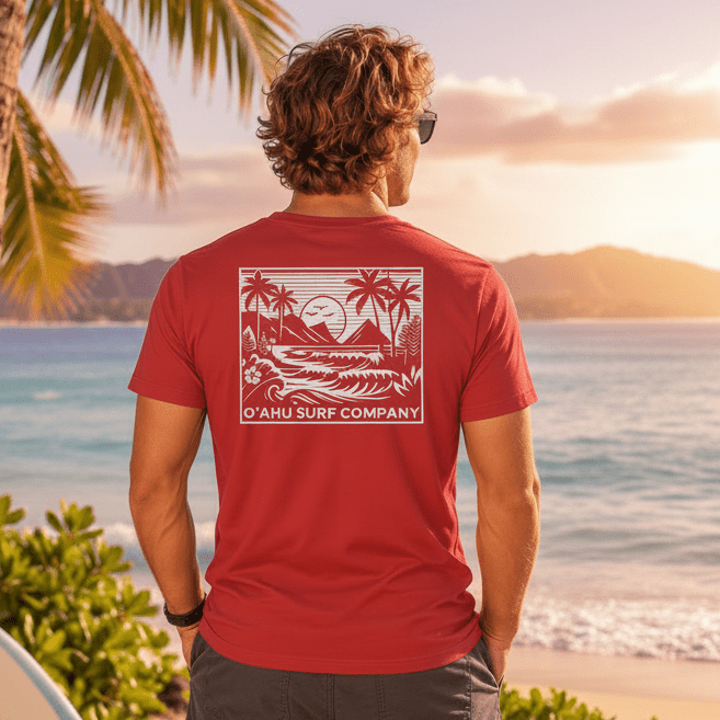 Beach Day Oahu V-Neck T-shirt - O'ahu Surf Company