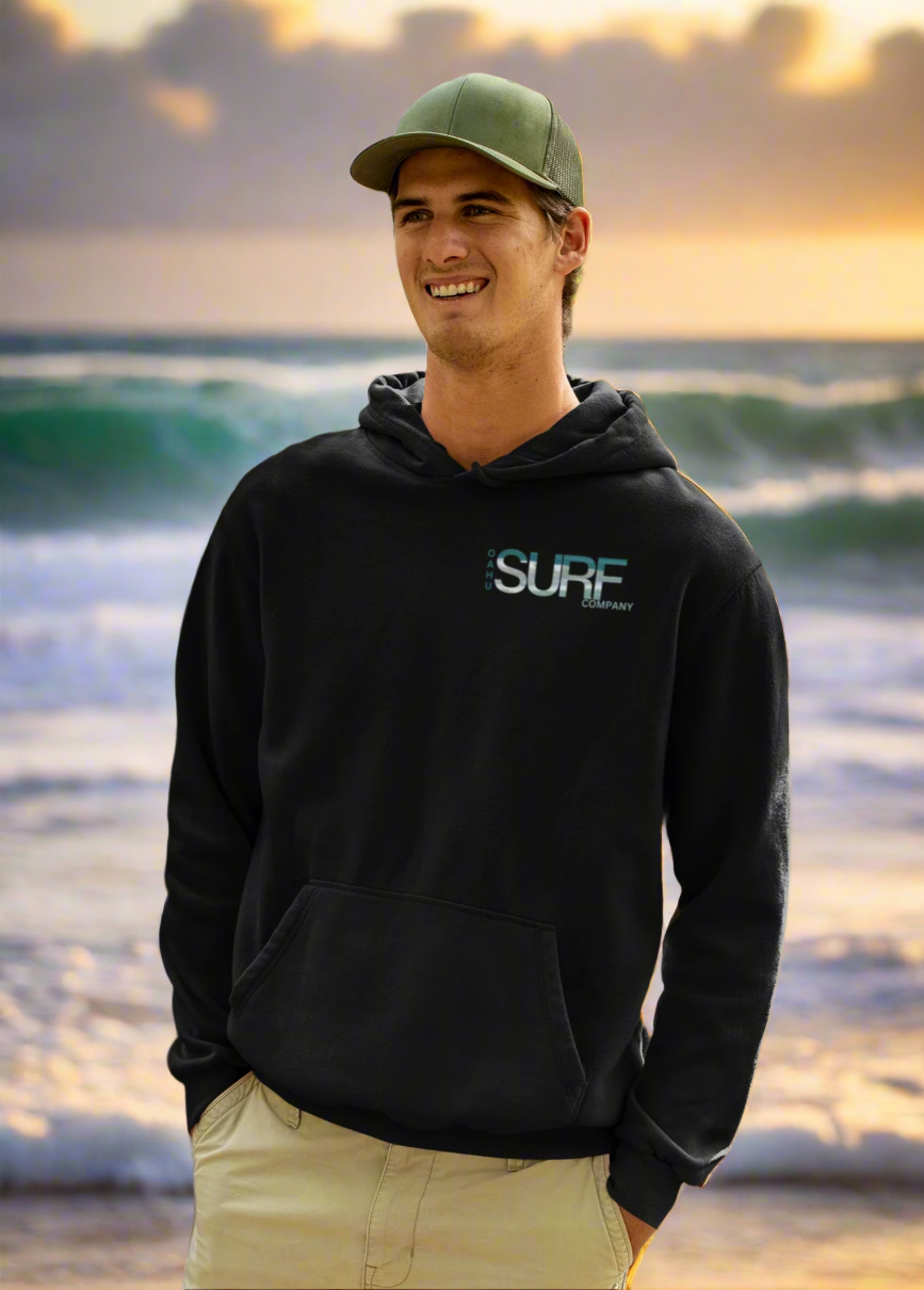 Backflip Off the Cliff Dive Moon Men's Surf Hoodie