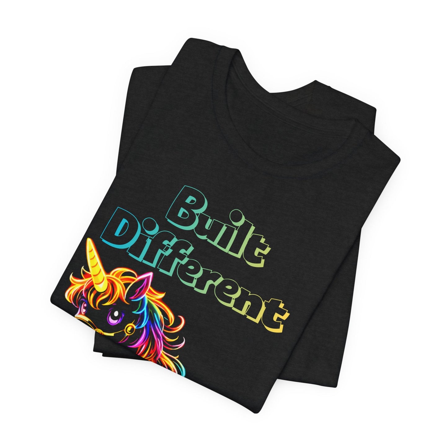 Built Different Rainbow Unicorn Neon Men's Tee Shirt - O'ahu Surf Company