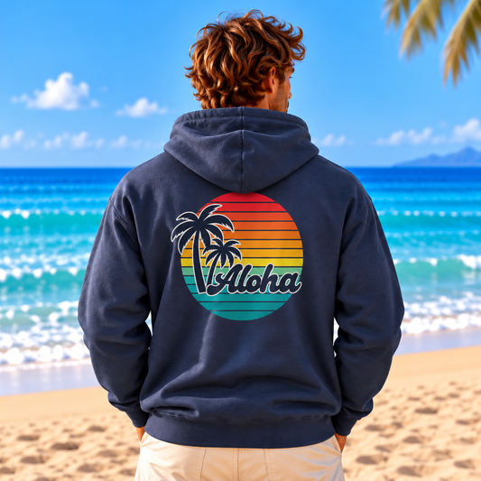 Retro Aloha Sunset Hawaii Hoodie Sweatshirt
