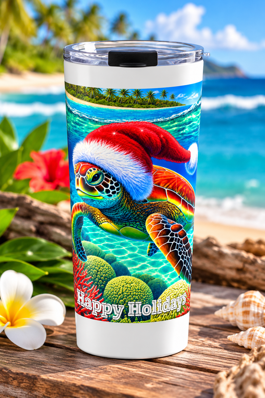 Christmas Sea Turtle Tumbler 20oz - O'ahu Surf Company