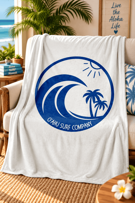 Coastal Beach House Island Wave Throw Blanket - O'ahu Surf Company