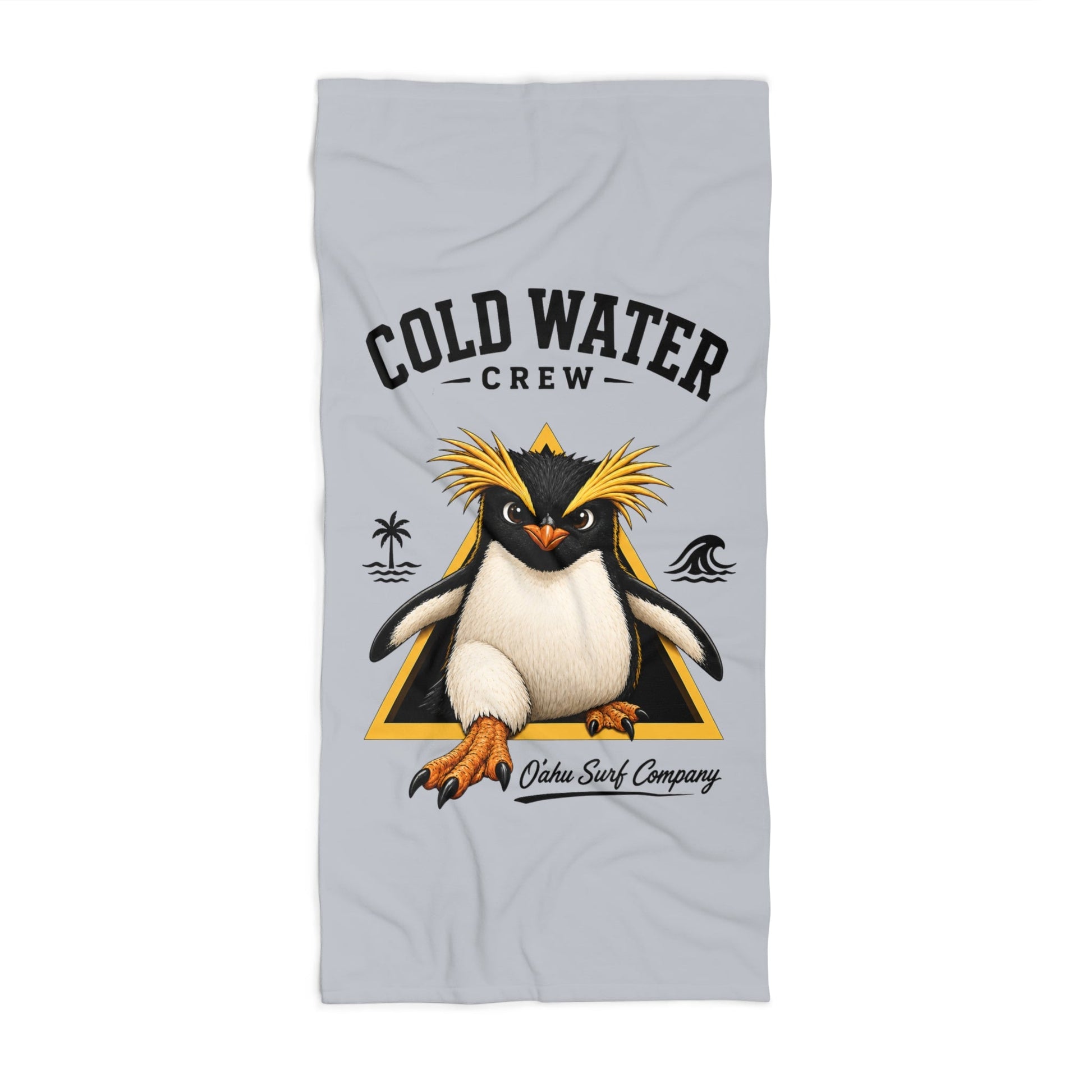 Cold Water Crew Beach Towel Fiordland Crested Penguin Surf Towel Hawaii Oahu Surf Company Coastal Pool Towel Gift - O'ahu Surf Company