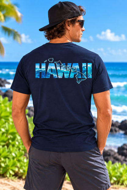 Hawaiian Islands V-Neck T-Shirt - Ocean Surf Style