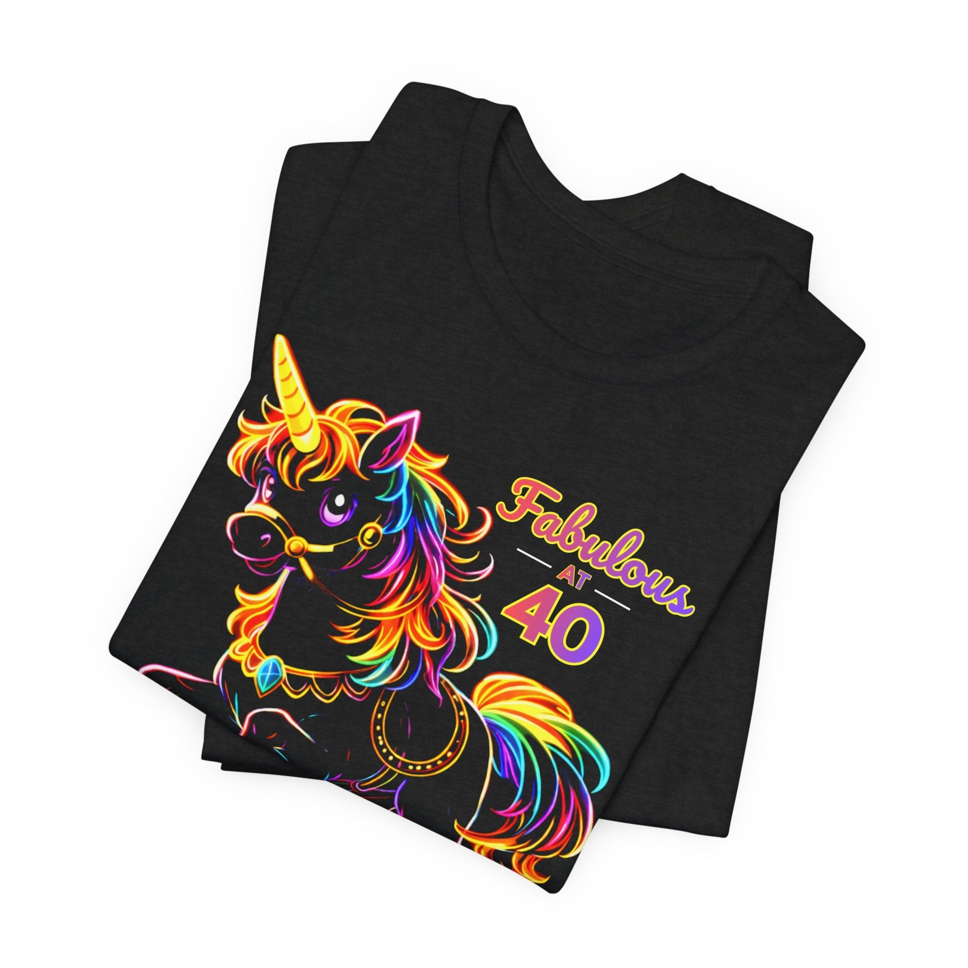 Fabulous at 40 Rainbow Unicorn Shirt Awesome 40th Birthday Tee - O'ahu Surf Company