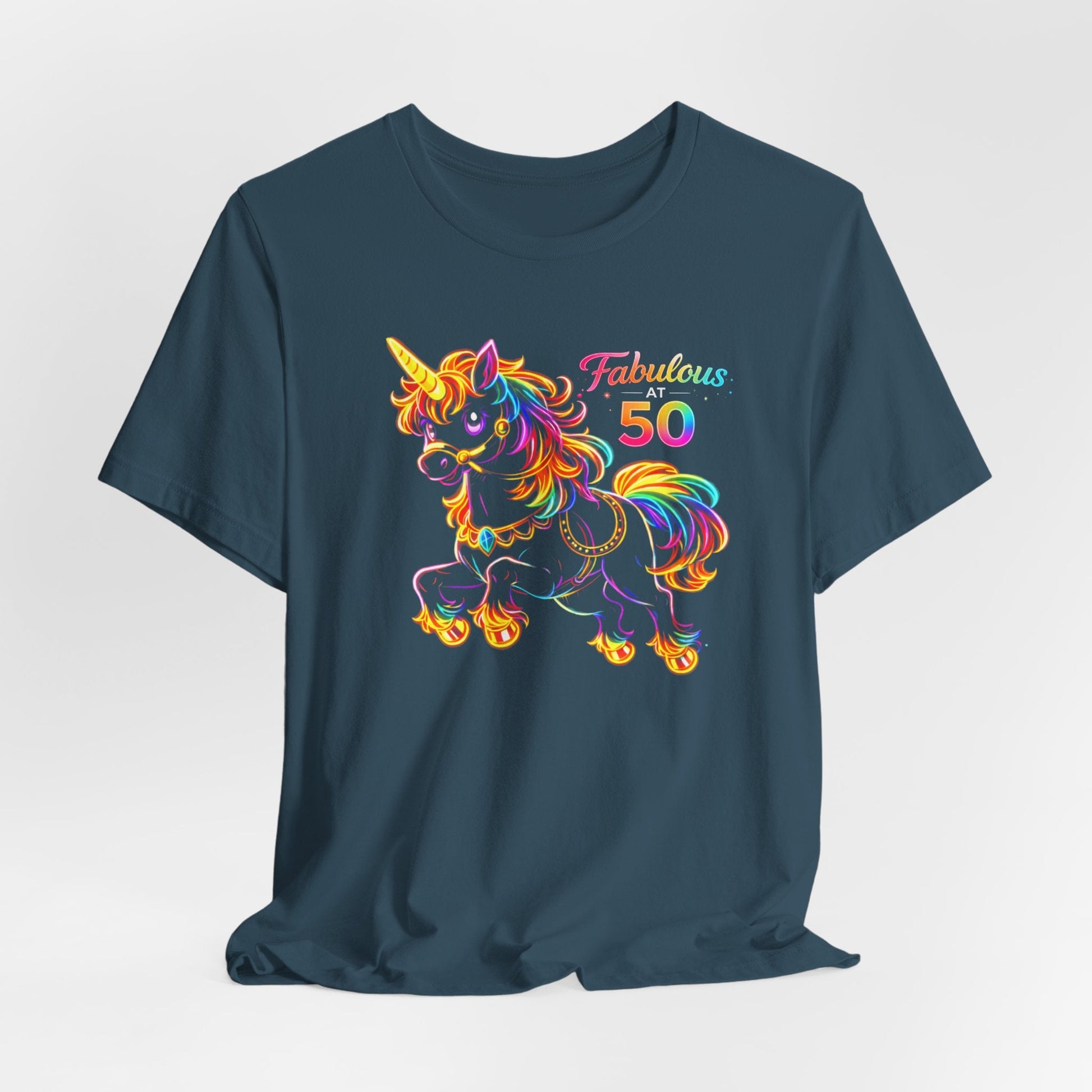 Fabulous at 50 Rainbow Unicorn Tee Fun 50th Birthday Shirt for Women T-Shirt Cool Funny 50th Gift Idea - O'ahu Surf Company