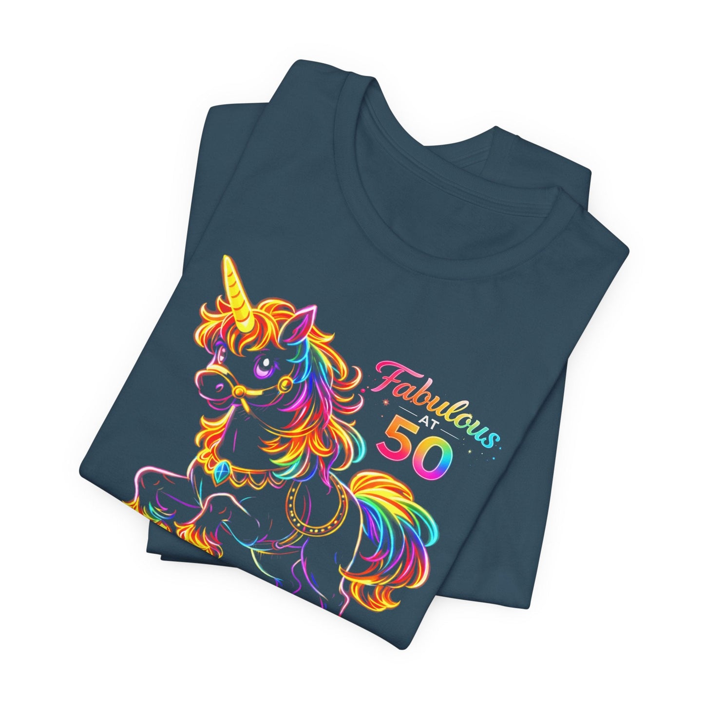 Fabulous at 50 Rainbow Unicorn Tee Fun 50th Birthday Shirt for Women T-Shirt Cool Funny 50th Gift Idea - O'ahu Surf Company