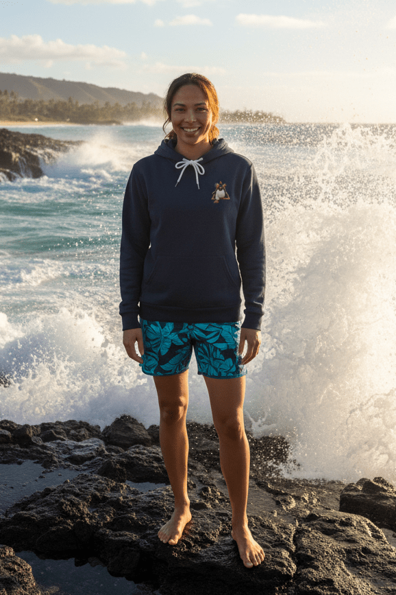 Fiordland Crested Penguin Cold Water Crew Hoodie– O’ahu Surf Company Tropical Expedition Sweatshirt - O'ahu Surf Company