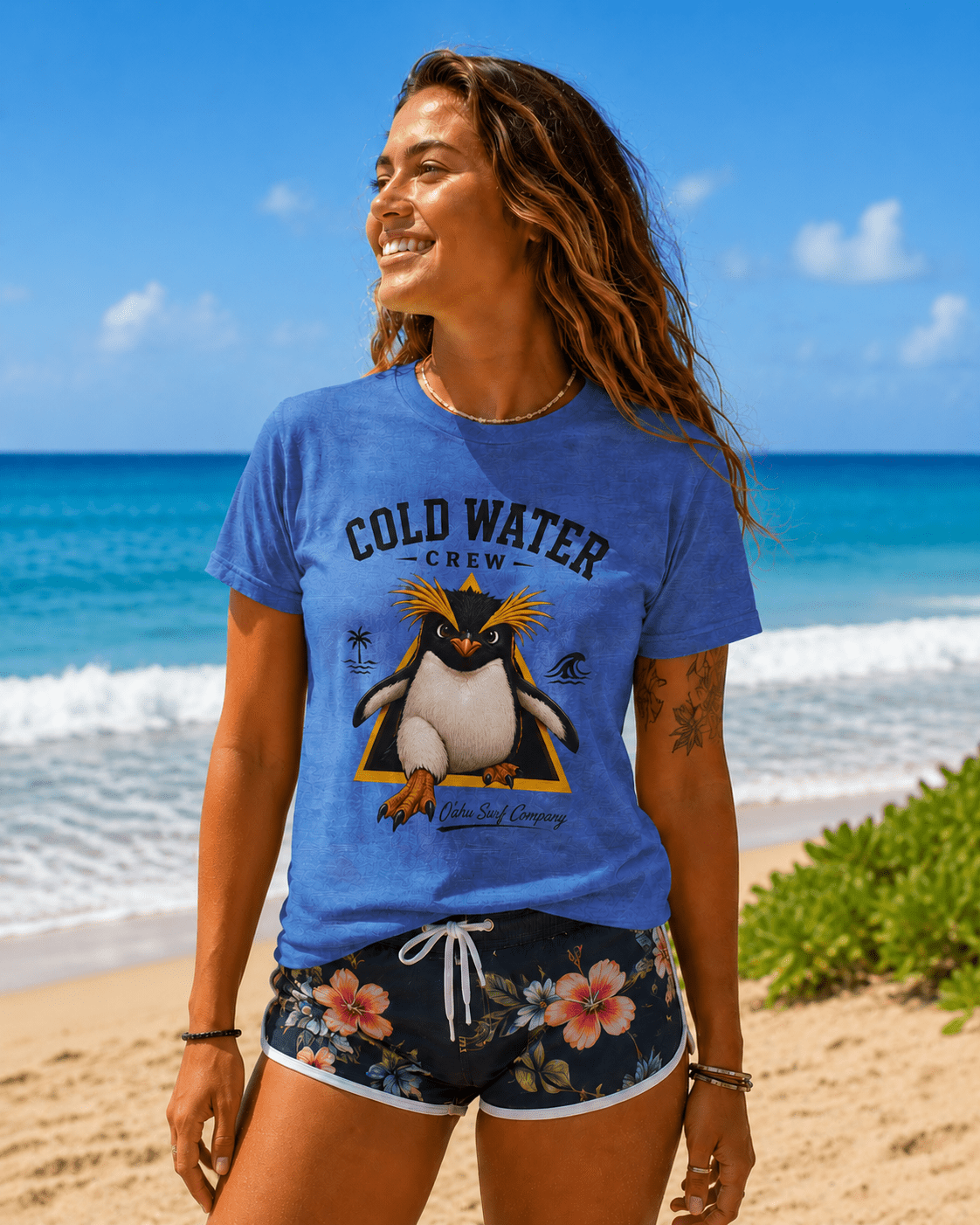 Fiordland Crested Penguin Cold Water Crew Shirt – O’ahu Surf Company Tropical Expedition Tee - O'ahu Surf Company