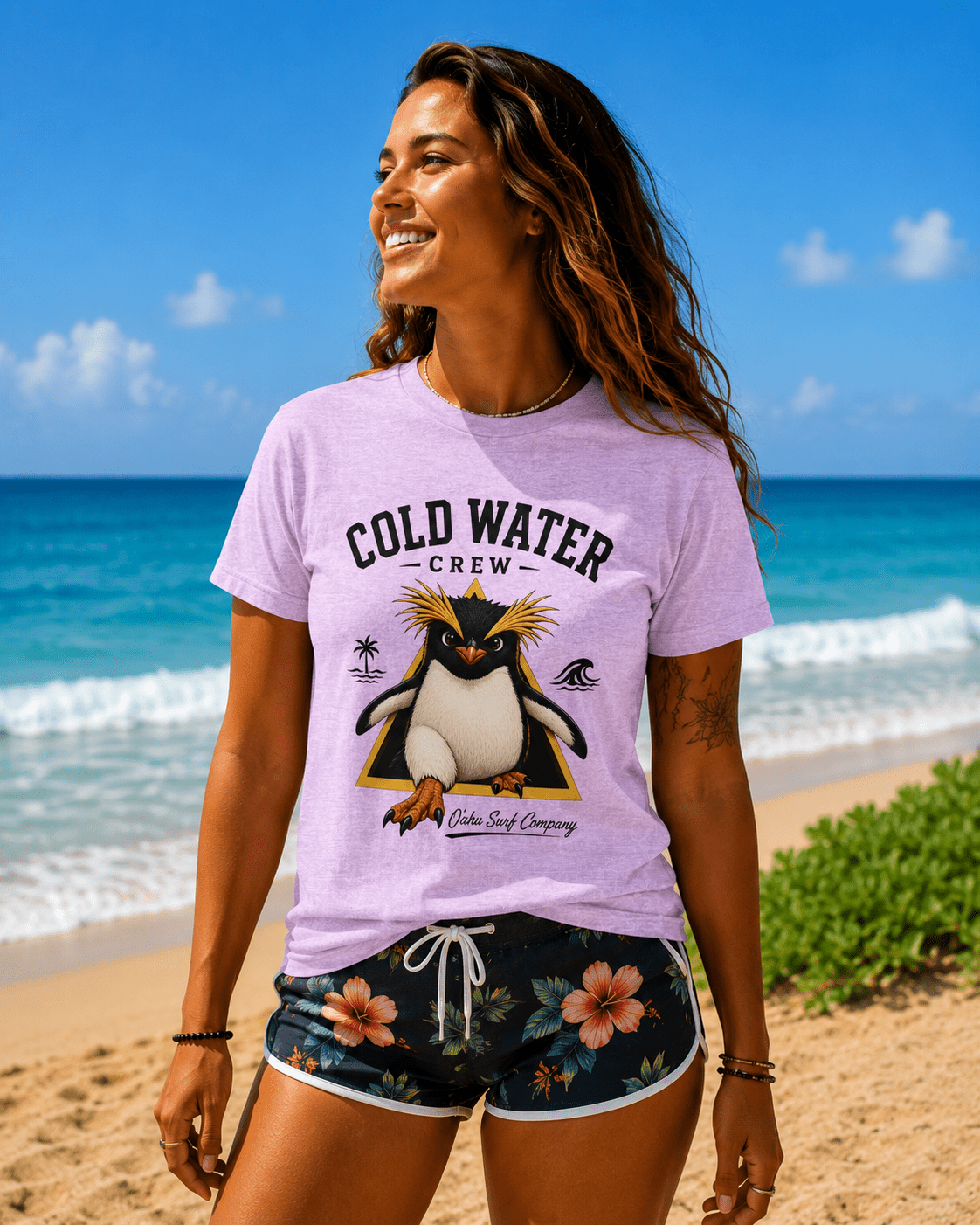 Fiordland Crested Penguin Cold Water Crew Shirt – O’ahu Surf Company Tropical Expedition Tee - O'ahu Surf Company