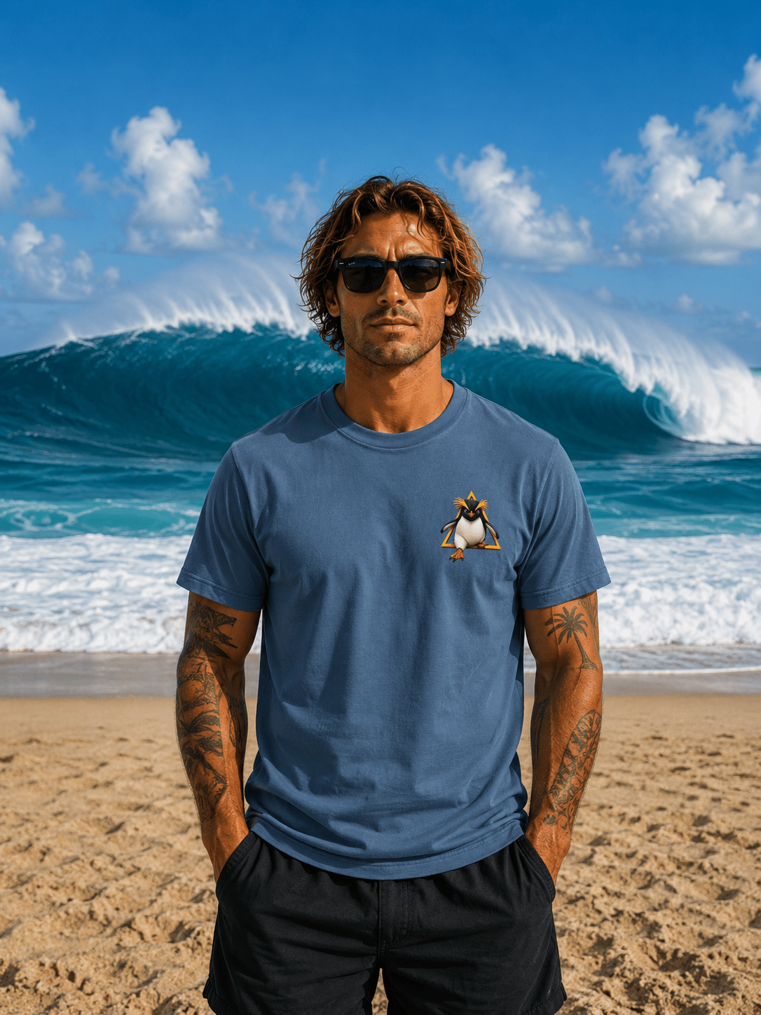 Fiordland Crested Penguin Cold Water Crew Surf Shirt – O’ahu Surf Company Tropical Expedition Tee - O'ahu Surf Company