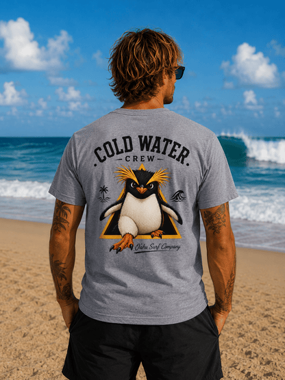Fiordland Crested Penguin Cold Water Crew Surf Shirt – O’ahu Surf Company Tropical Expedition Tee - O'ahu Surf Company