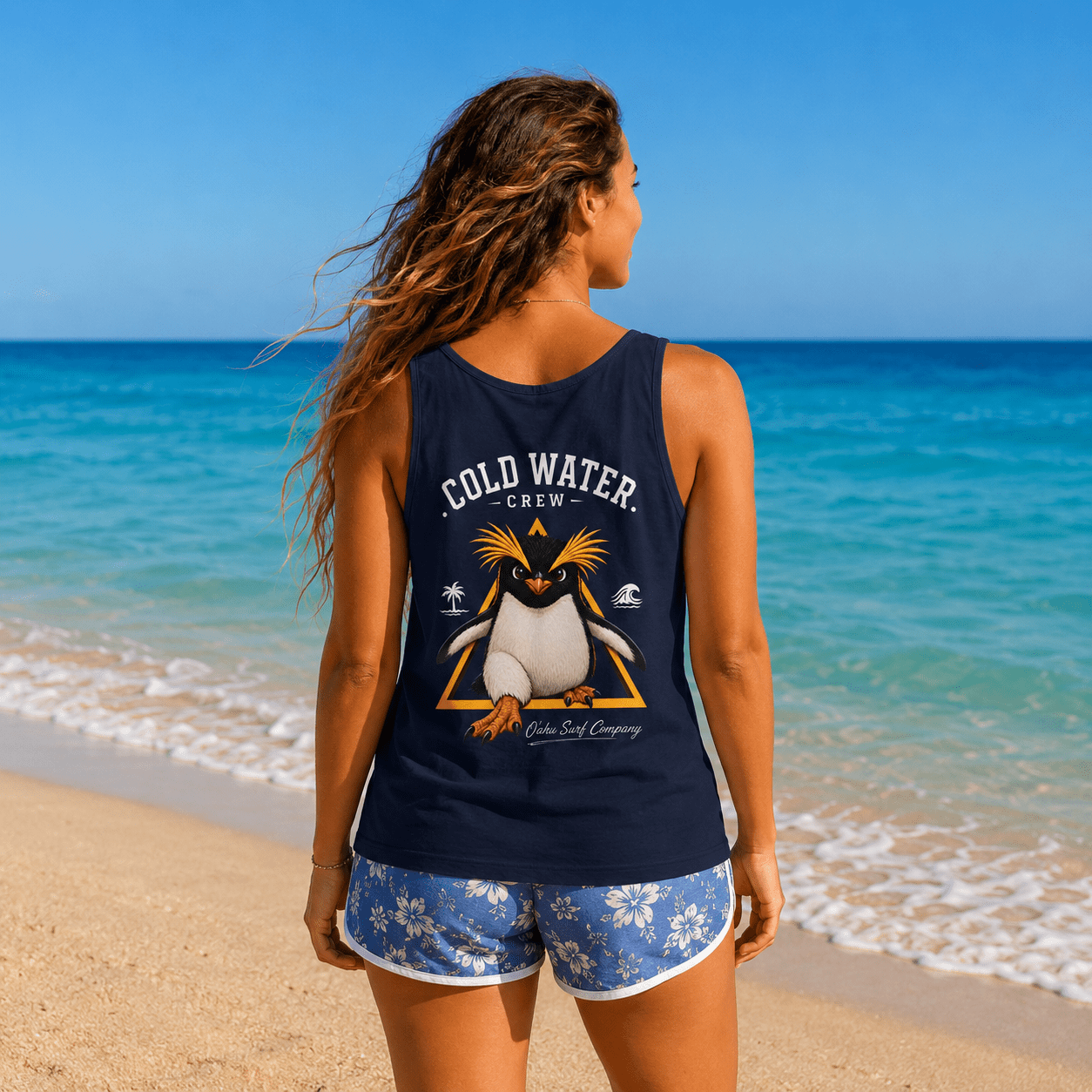 Fiordland Crested Penguin Cold Water Crew Surf Unisex Tank Top - O'ahu Surf Company