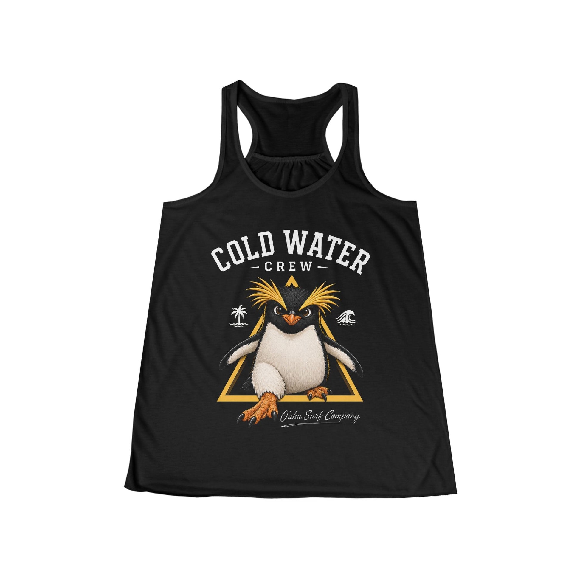 Fiordland Crested Penguin Cold Water Crew Tank Top – Tropical Expedition Flowy Racerback Hawaiian Style - O'ahu Surf Company