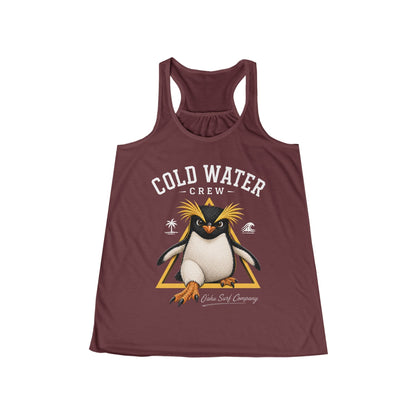 Fiordland Crested Penguin Cold Water Crew Tank Top – Tropical Expedition Flowy Racerback Hawaiian Style - O'ahu Surf Company
