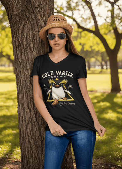 Fiordland Crested Penguin Cold Water Crew V - Neck Shirt – O’ahu Surf Company Tropical Expedition Tee - O'ahu Surf Company