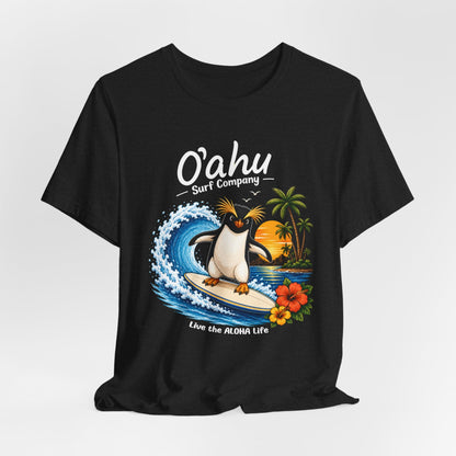 Fiordland Crested Penguin Surfing Shirt – O’ahu Surf Company Tropical Expedition Tee - O'ahu Surf Company