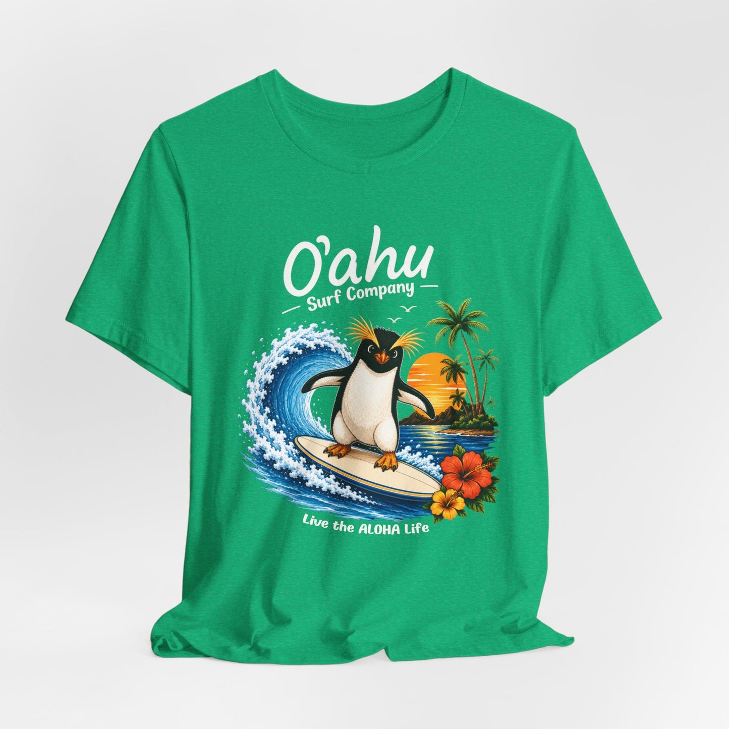 Fiordland Crested Penguin Surfing Shirt – O’ahu Surf Company Tropical Expedition Tee - O'ahu Surf Company
