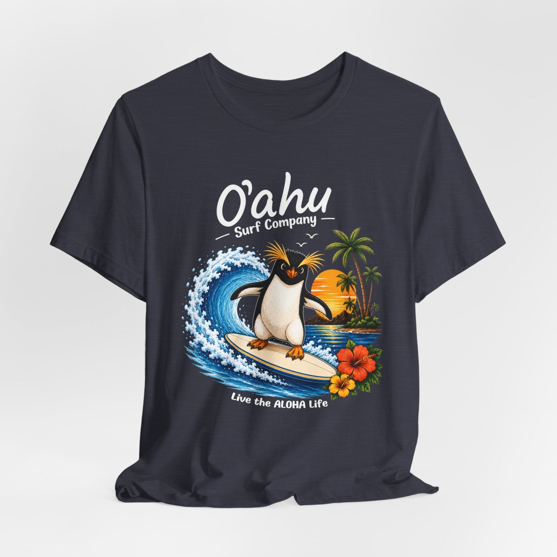 Fiordland Crested Penguin Surfing Shirt – O’ahu Surf Company Tropical Expedition Tee - O'ahu Surf Company