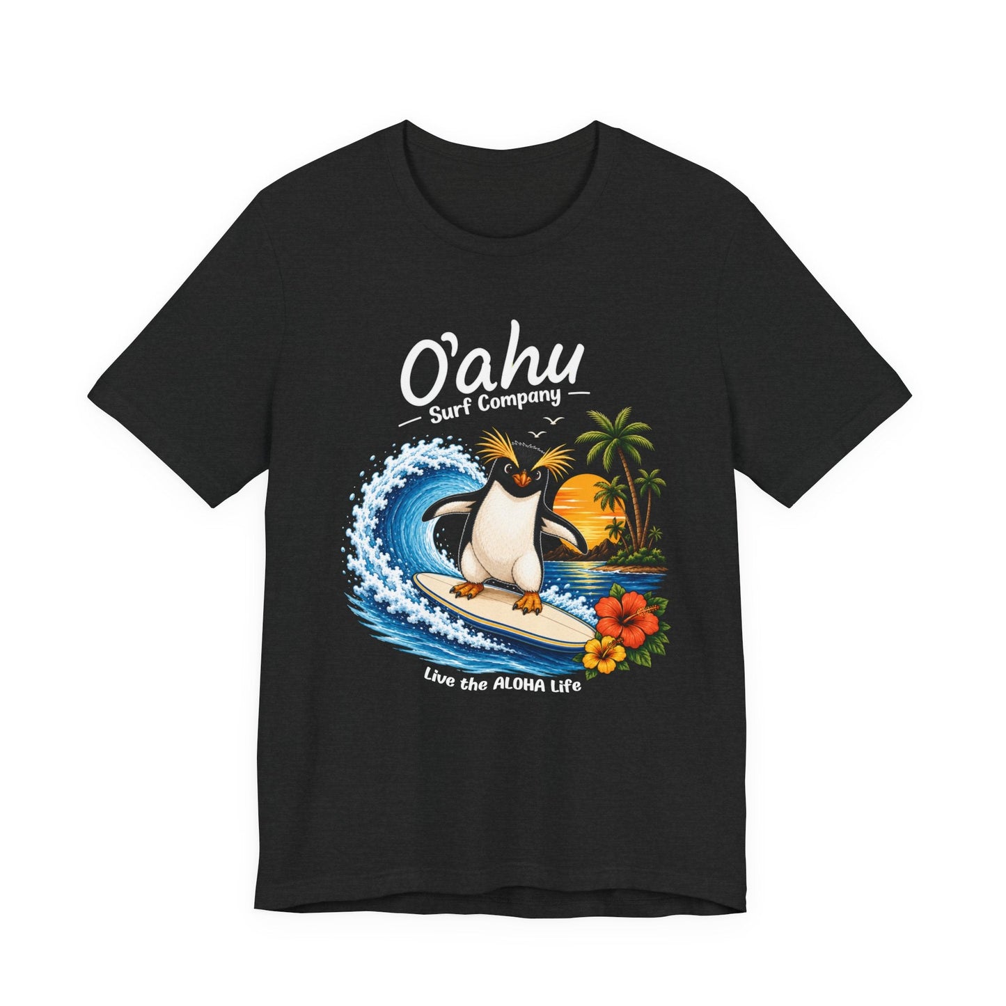 Fiordland Crested Penguin Surfing Shirt – O’ahu Surf Company Tropical Expedition Tee - O'ahu Surf Company