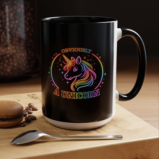 Funny Unicorn Mug – “Obviously a Unicorn” Rainbow Coffee Mug | Cute Sarcastic Gift | 15oz Ceramic Cup for Coffee Lovers - O'ahu Surf Company
