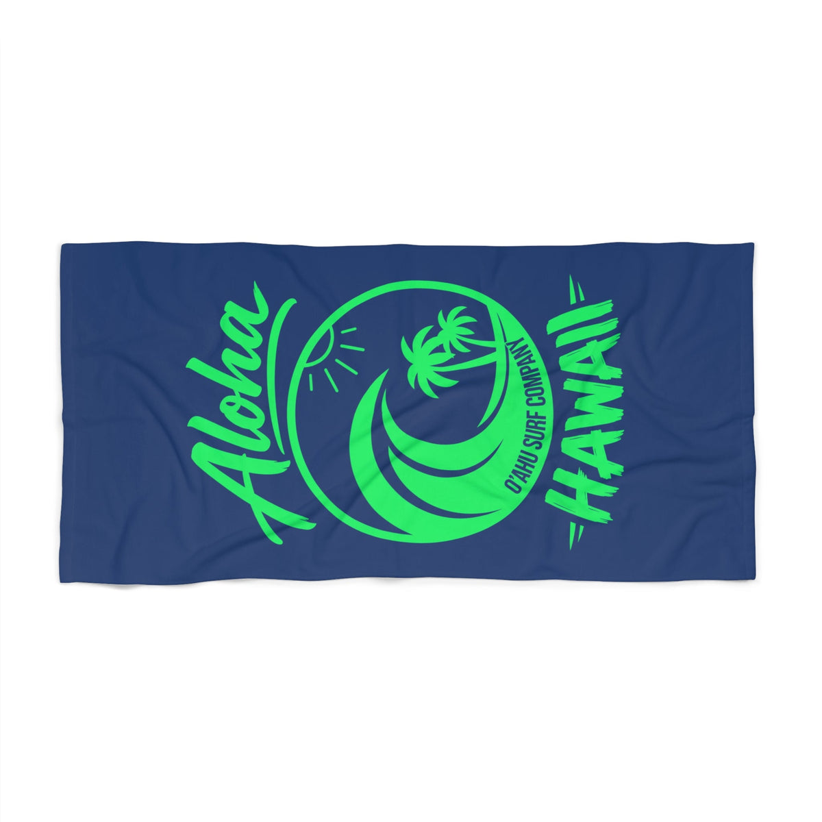 Hawaii Aloha Ocean Wave Beach Towel – Blue & Green - O'ahu Surf Company