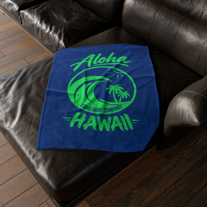 Hawaii Aloha Ocean Wave Throw Blanket - O'ahu Surf Company