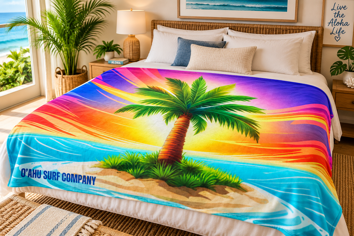 Hawaii Island Style Fleece Throw Blanket - O'ahu Surf Company