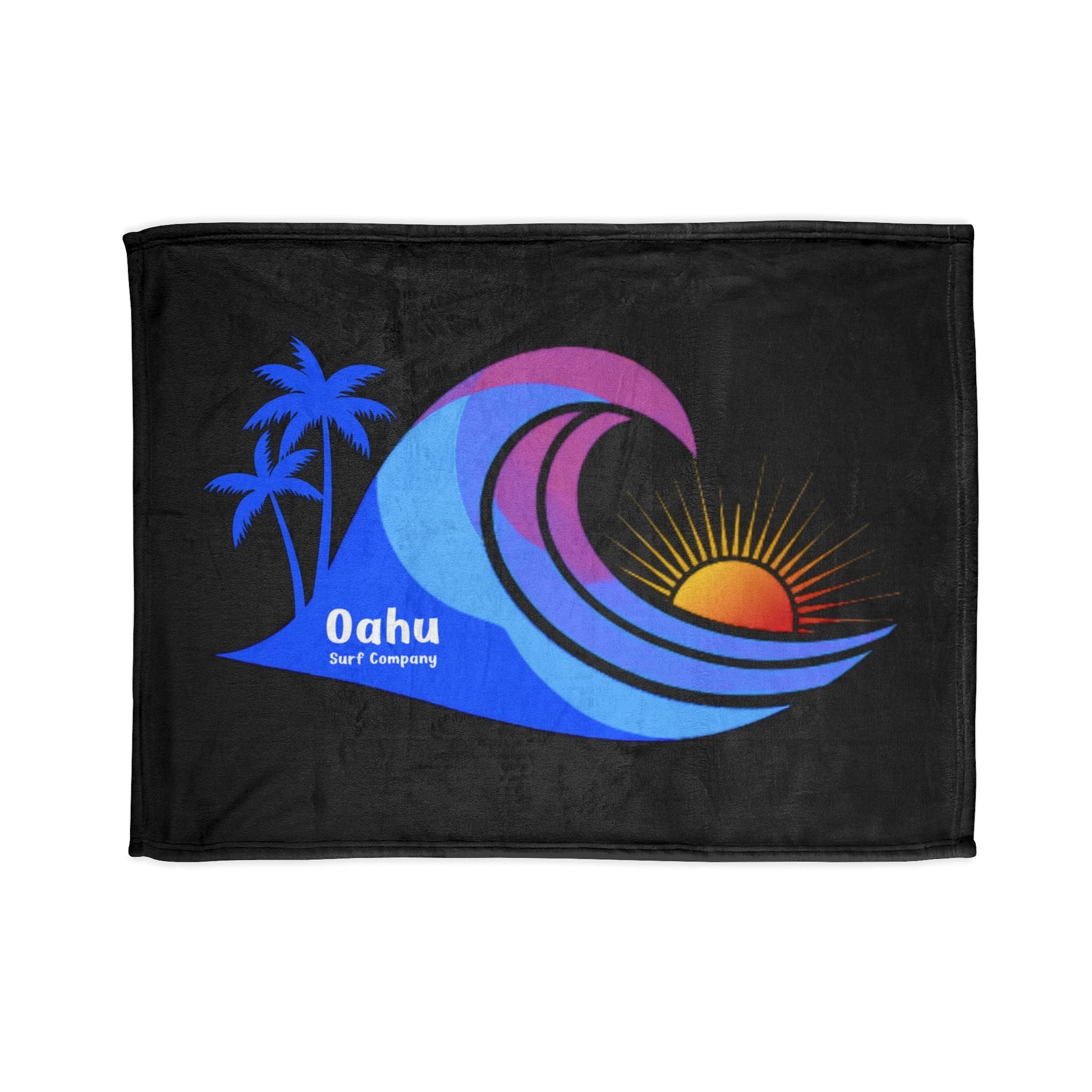 Hawaii Island Style Throw Blanket Super Soft Fleece - Black - O'ahu Surf Company