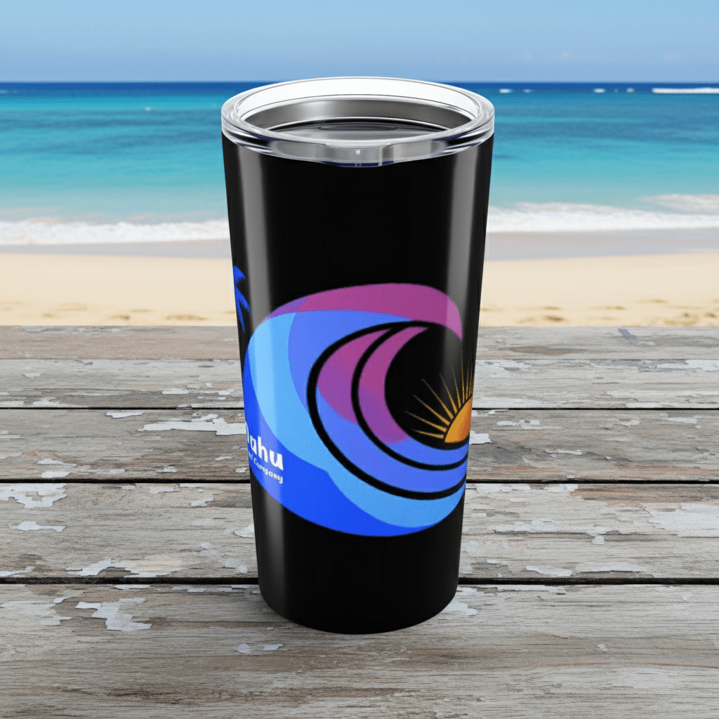 Hawaii Island Style Wave Tumbler 20oz Cool Insulated Drink Cup Great for Beach Pool Work or Travel - O'ahu Surf Company