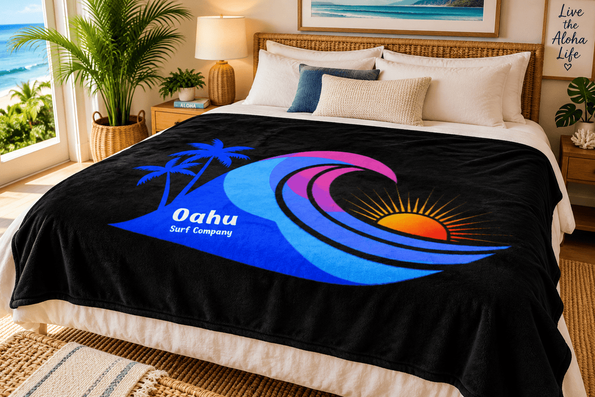 Hawaii Island Wave Throw Blanket - O'ahu Surf Company
