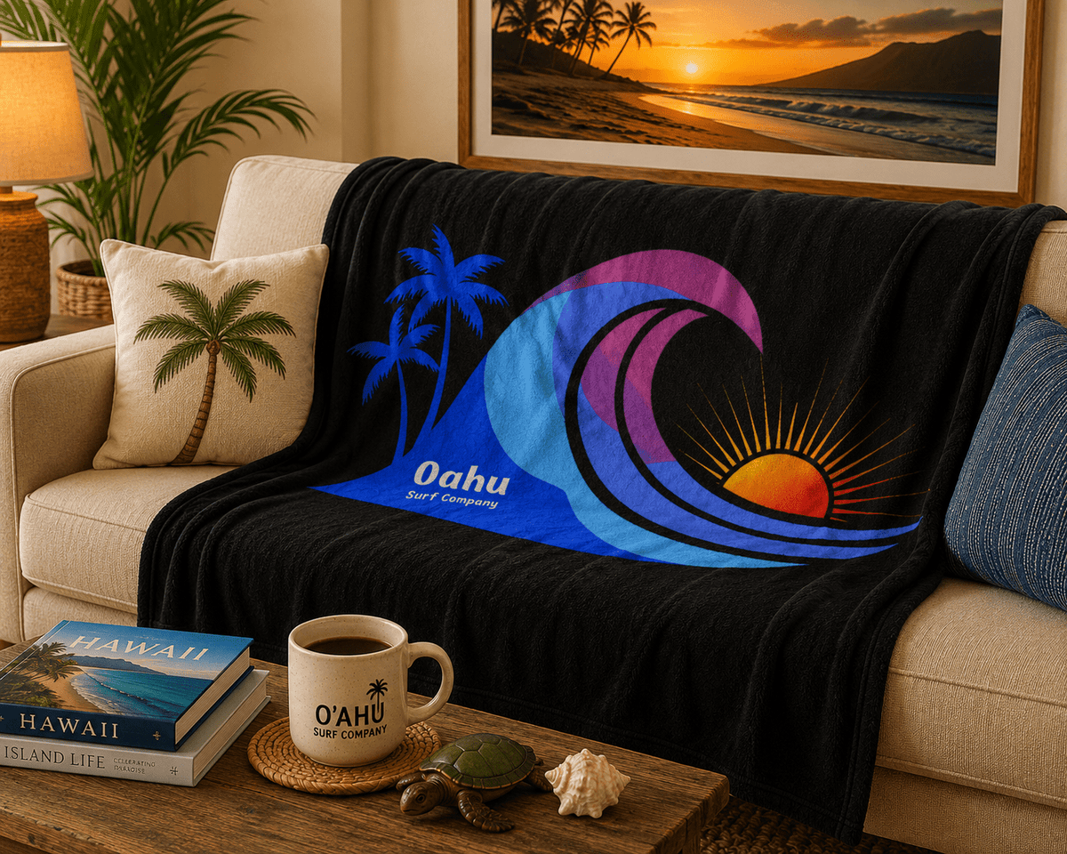 Hawaii Island Wave Throw Blanket - O'ahu Surf Company