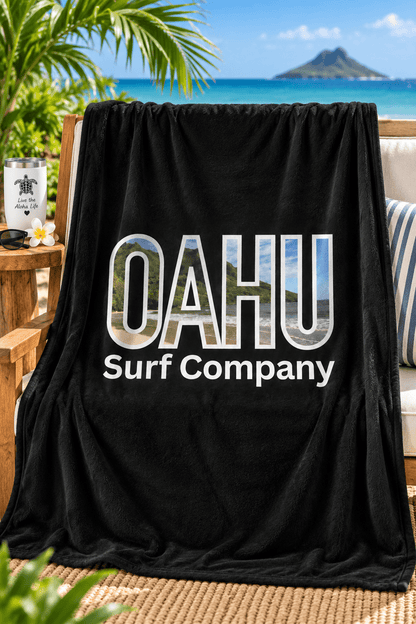 Hawaii Oahu Tropical Island Image Throw Blanket - O'ahu Surf Company