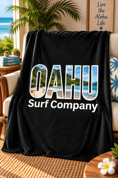 Hawaii Oahu Tropical Island Image Throw Blanket - O'ahu Surf Company