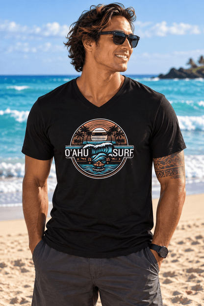 Hawaii Ocean Wave V-Neck T-Shirt - O'ahu Surf Company