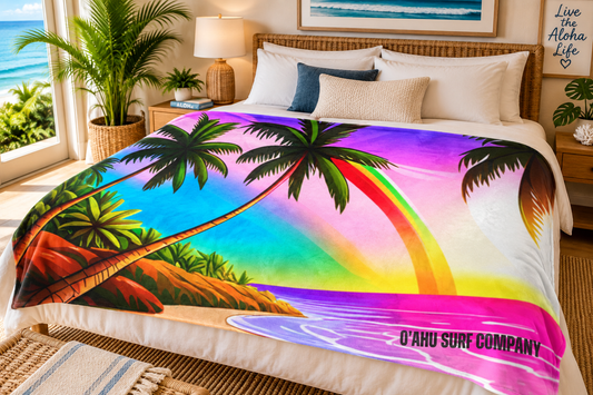 Hawaii Rainbow Colors Throw Blanket - O'ahu Surf Company
