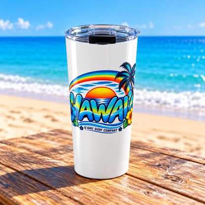 Hawaii Rainbow Travel Tumbler – 20oz Cup | O'ahu Surf Company - O'ahu Surf Company